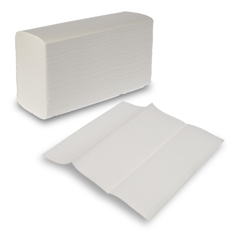 Essuie-main plié en Z, ultra blanc, 2 couches, env. 210 x 240 mm