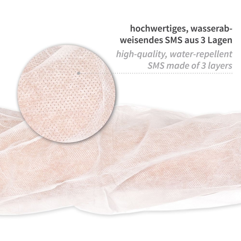 Ärmelschoner mit Strickbündchen | SMS, Farbe weiss, Länge 45 cm