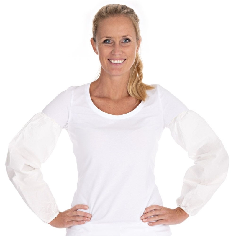 Ärmelschoner | Airlaid/PE, Farbe weiss, Länge 50 cm