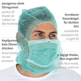 Astrohaube mit 2-lagiger Mund-Nasen-Maske / PP