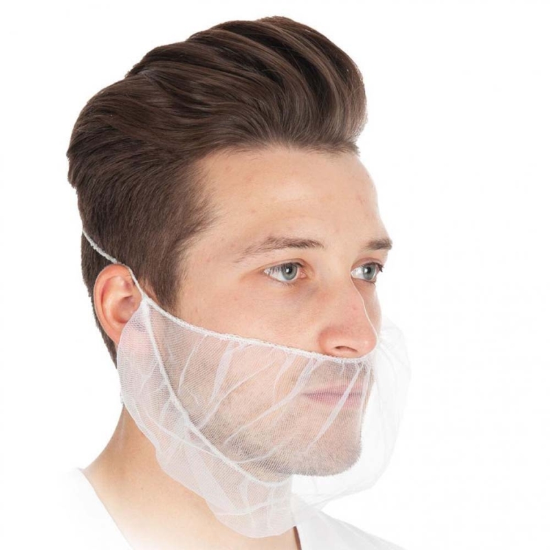 Couvre-barbe | Nylon, couleur blanc, longueur 46 cm, largeur 20 cm, taille universelle