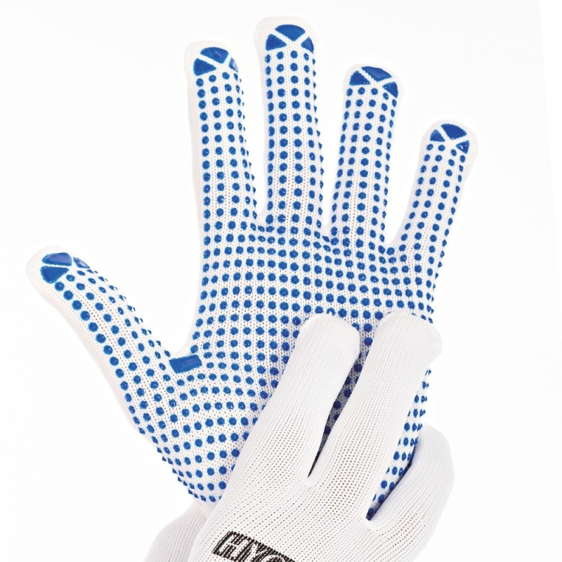 Gants en tricot moyen Structa | Nylon/coton, taille M. bleu/blanc
