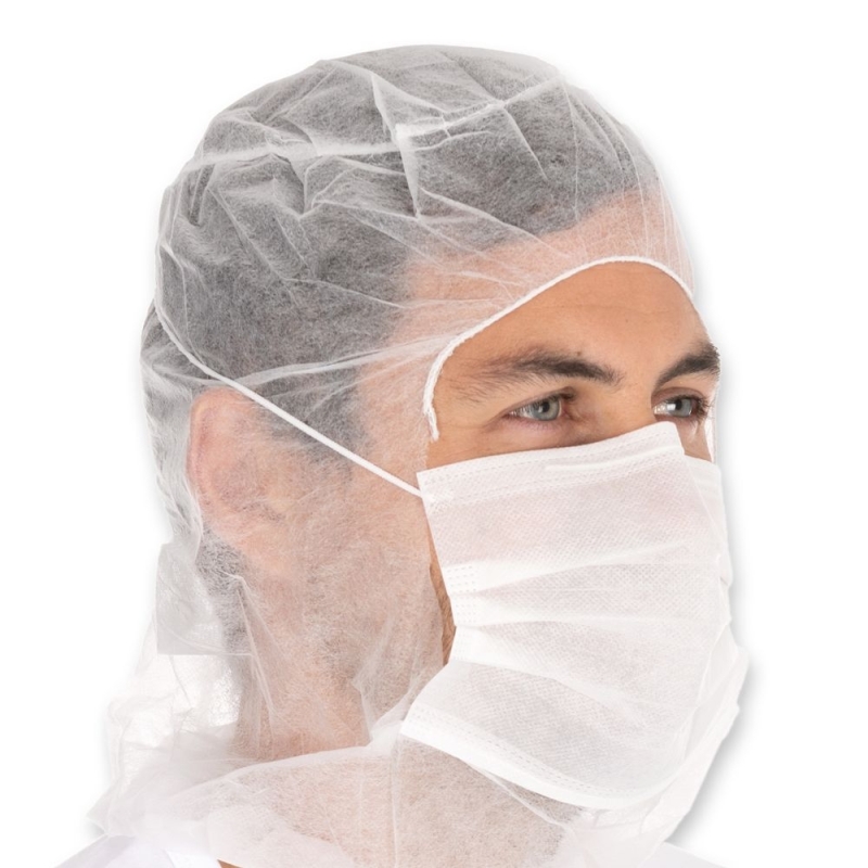 Charlotte Astro en non-tissé, blanc, 2 couches, taille universelle, avec masque oral