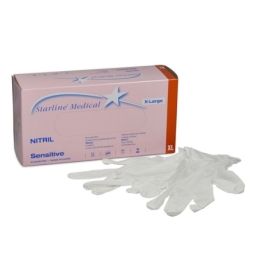 Gants d'examen Starline Medical Sensitive, blancs, non poudrés, taille XL, 180 pièces.