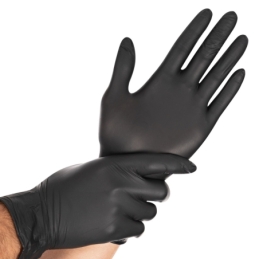 Gants en nitrile noirs, non poudrés, taille XL/10, 100 pièces