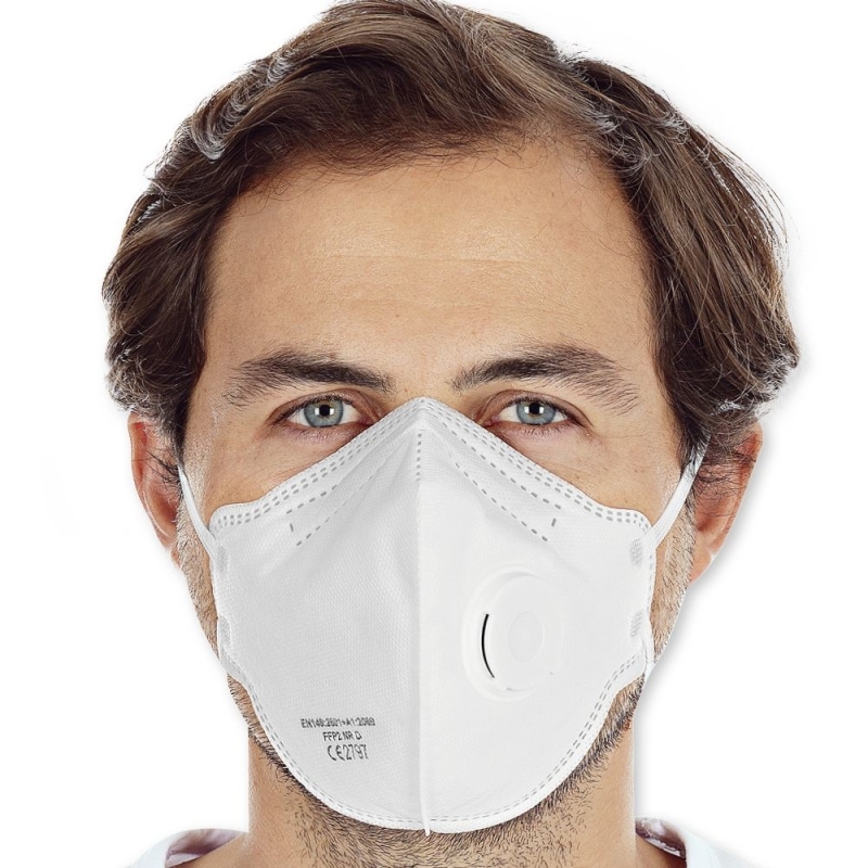 Atemschutzmasken FFP2 NR mit Ventil, vertikal faltbar | PP