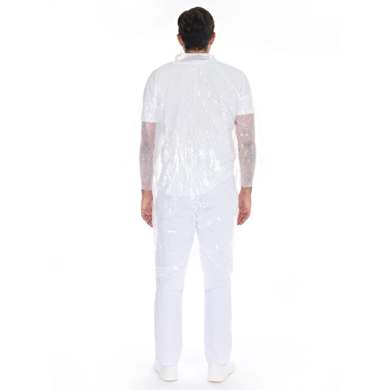 Besucherkittel Light mit Druckknöpfen | PE Farbe weiss, Länge 120 cm, Umfang 150 cm