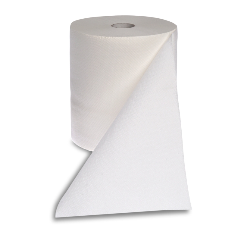 Rouleau d'essuie-mains, blanc brillant, 2 couches, env. 210 mm x 130 m, non perforé