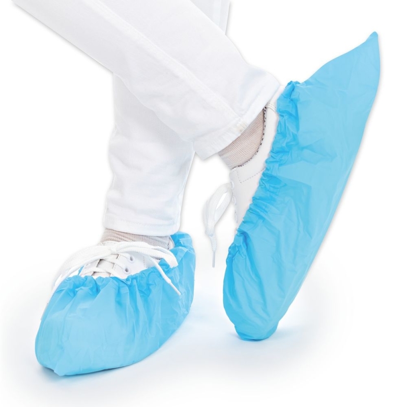 Überschuhe Anti Slide | CPE, TPE beschichtet, Farbe blau, Länge 41 cm