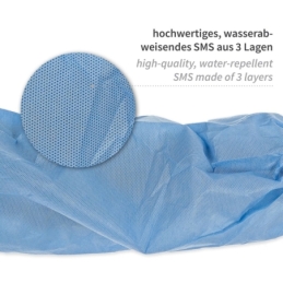 Ärmelschoner mit Strickbündchen | SMS, Farbe blau, Länge 45 cm