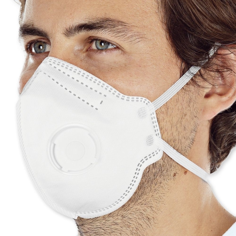 Masques de protection respiratoire FFP2 NR avec valve, pliables verticalement | PP