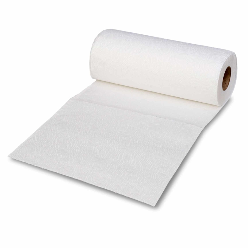 Rouleau ménager et rouleau essuie-tout, blanc brillant, 3 couches, env. 64 feuilles détachables de 260 x 240 mm