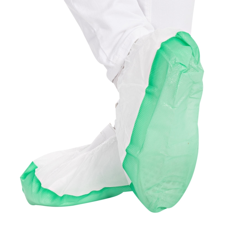 Couvre-chaussures | PP/CPE, couleur blanc/vert, longueur 41 cm