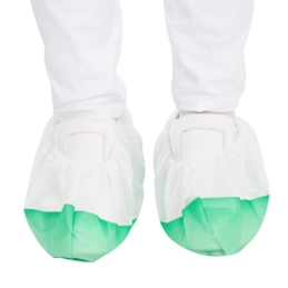 Couvre-chaussures | PP/CPE, couleur blanc/vert, longueur 41 cm