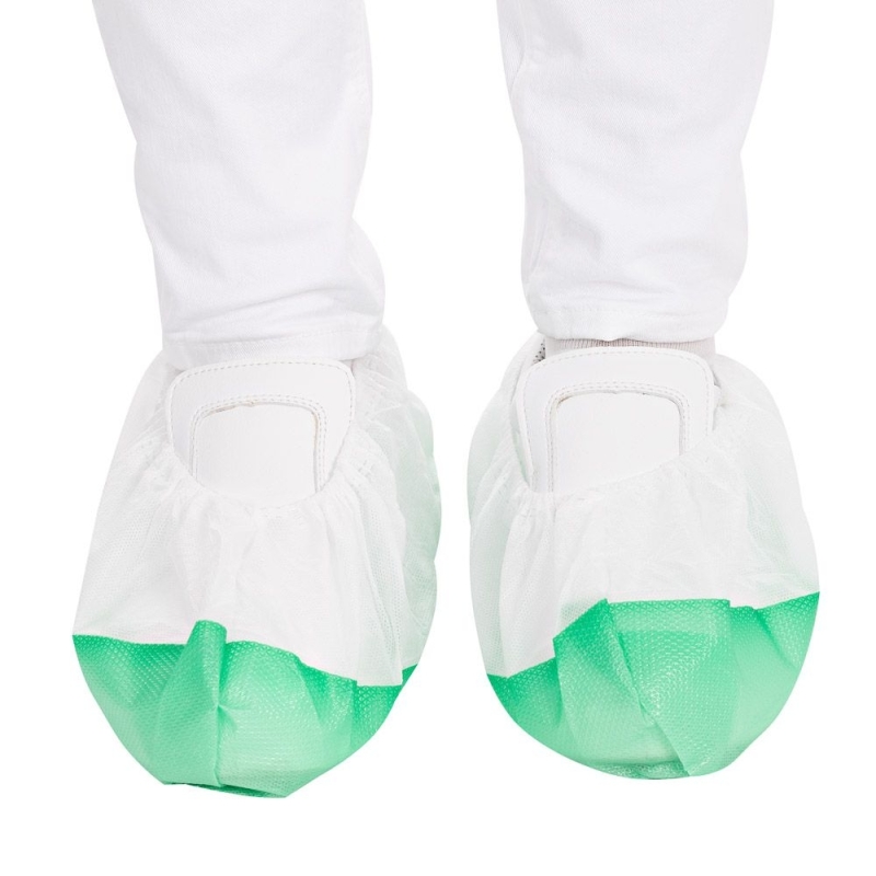 Couvre-chaussures | PP/CPE, couleur blanc/vert, longueur 41 cm