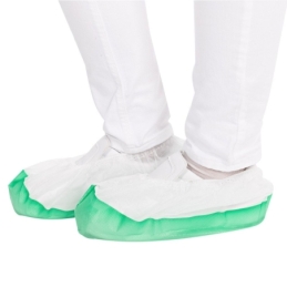 Couvre-chaussures | PP/CPE, couleur blanc/vert, longueur 41 cm