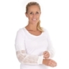 Ärmelschoner mit Strickbündchen | SMS, Farbe weiss, Länge 45 cm