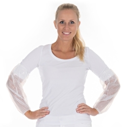 Ärmelschoner Eco | PE, maschinell gefertigt, Farbe weiss, Länge 40 cm