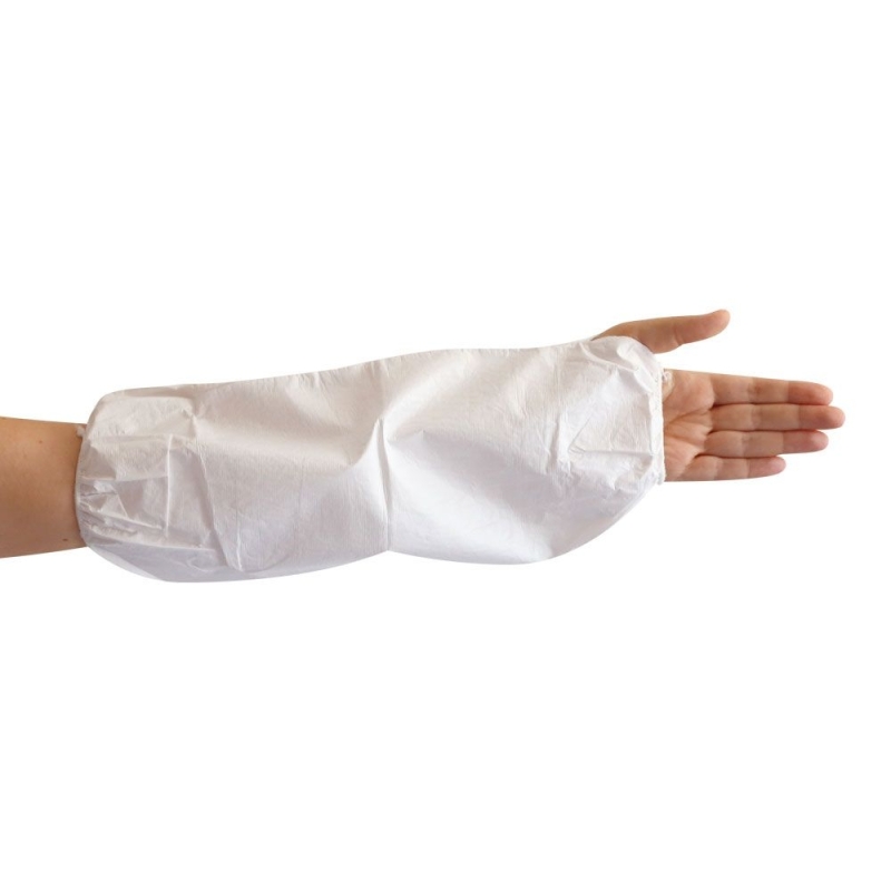 Protège-manches avec trou pour le pouce | Microporous, couleur blanc, longueur 41 cm