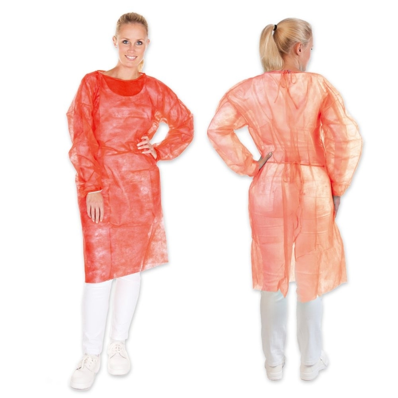 Kittel mit Armgummi | PP, Farbe rot, Länge 115 cm, Umfang 140 cm, Grösse L