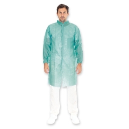 Blouse de visiteur avec fermeture velcro | PP, couleur vert, longueur 110 cm, circonférence 140 cm, taille XXL