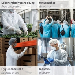 Besucherkittel Light mit Druckknöpfen | PP, Farbe grün, Länge 110 cm, Umfang 140 cm, Grösse XXL