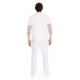 Besucherkittel Eco mit Druckknöpfen | PP, Farbe weiss, Länge 110 cm, Umfang 150 cm, Grösse XXXL