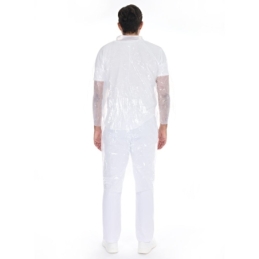 Besucherkittel Light mit Druckknöpfen | PE Farbe weiss, Länge 120 cm, Umfang 150 cm