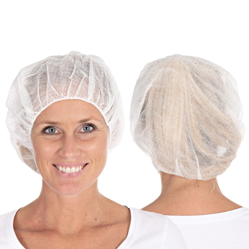 Baretthaube Perforiert | Viskose, Farbe weiss / Grösse 53 cm