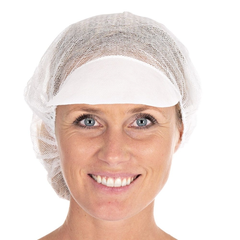 Charlotte de barrette avec visière | Viscose, couleur blanc / taille 48 cm