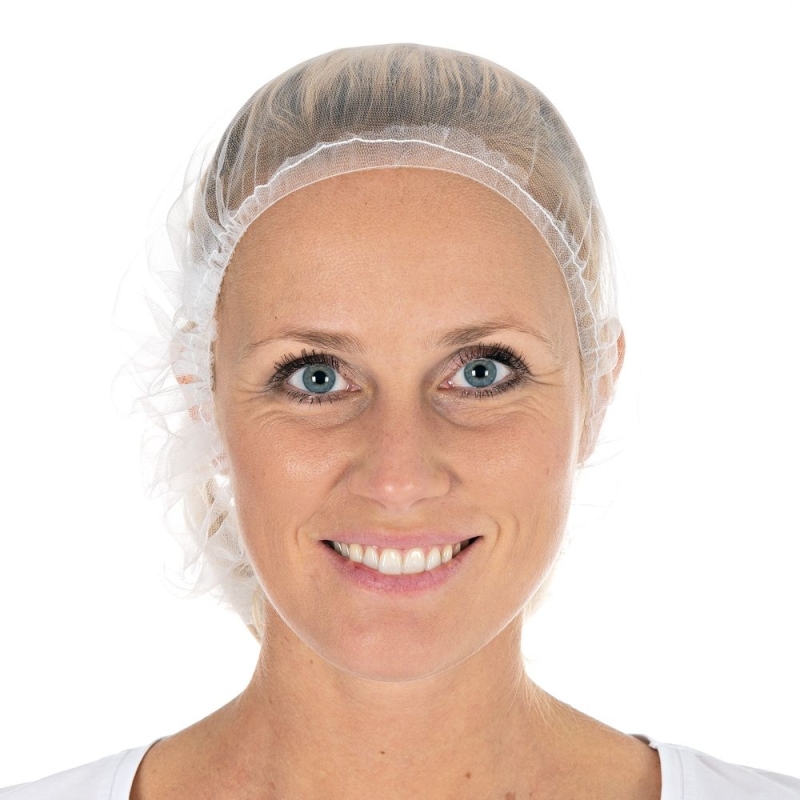 Baretthaube Micromesh Soft | Nylon, Farbe weiss / Grösse 53 cm