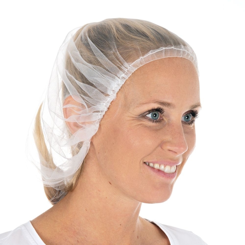 Baretthaube Micromesh Soft | Nylon, Farbe weiss / Grösse 53 cm