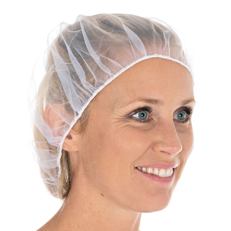 Baretthaube Micromesh | Nylon, Farbe weiss / Grösse 53 cm