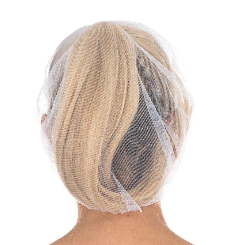 Baretthaube Micromesh | Nylon, Farbe weiss / Grösse 53 cm