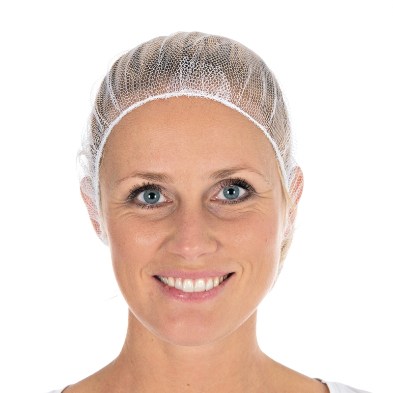 Baretthauben Honeycomb | Nylon, Farbe weiss / Grösse 53 cm
