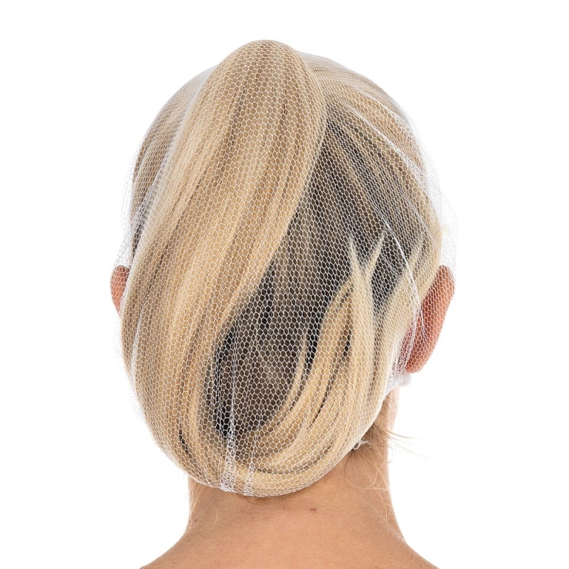 Baretthauben Honeycomb | Nylon, Farbe weiss / Grösse 53 cm