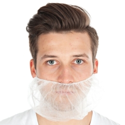 Couvre-barbe Large | PP, couleur blanc, longueur 50 cm, largeur 30 cm, taille universelle
