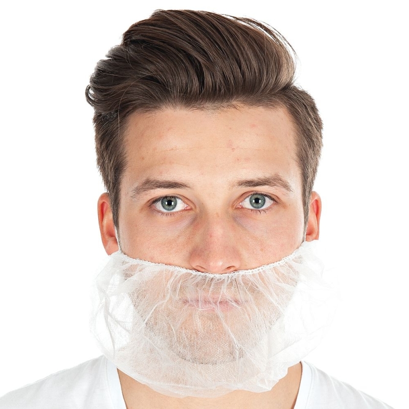 Couvre-barbe Large | PP, couleur blanc, longueur 50 cm, largeur 30 cm, taille universelle