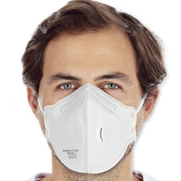 Atemschutzmasken FFP2 NR mit Ventil, vertikal faltbar | PP