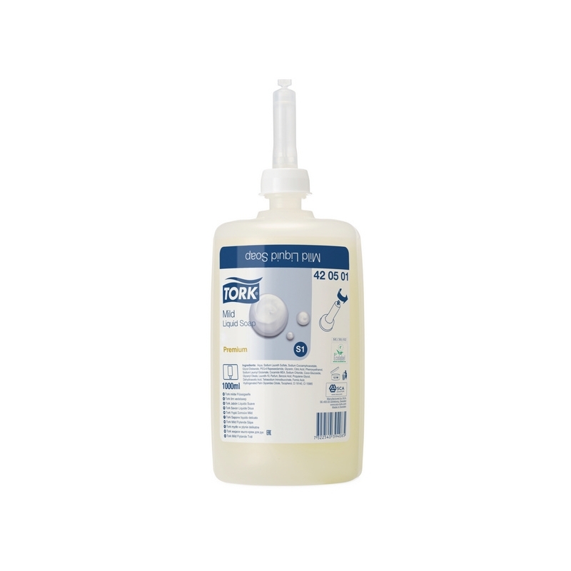Savon Tork S1 Premium doux blanc nacré, flacon de 1000 ml