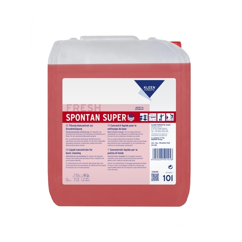 Kleen Purgatis SPONTAN SUPER Nettoyant de base pour sanitaires, 10 L