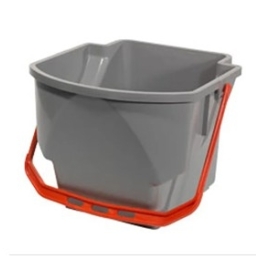 16-Liter Eimer, grau mit farbcodiertem Henkel (rot)