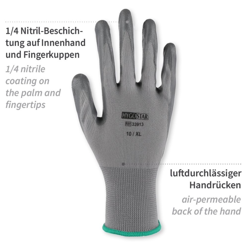 Feinstrickhandschuhe Craft | Nitril-Beschichtung,  Grösse XL