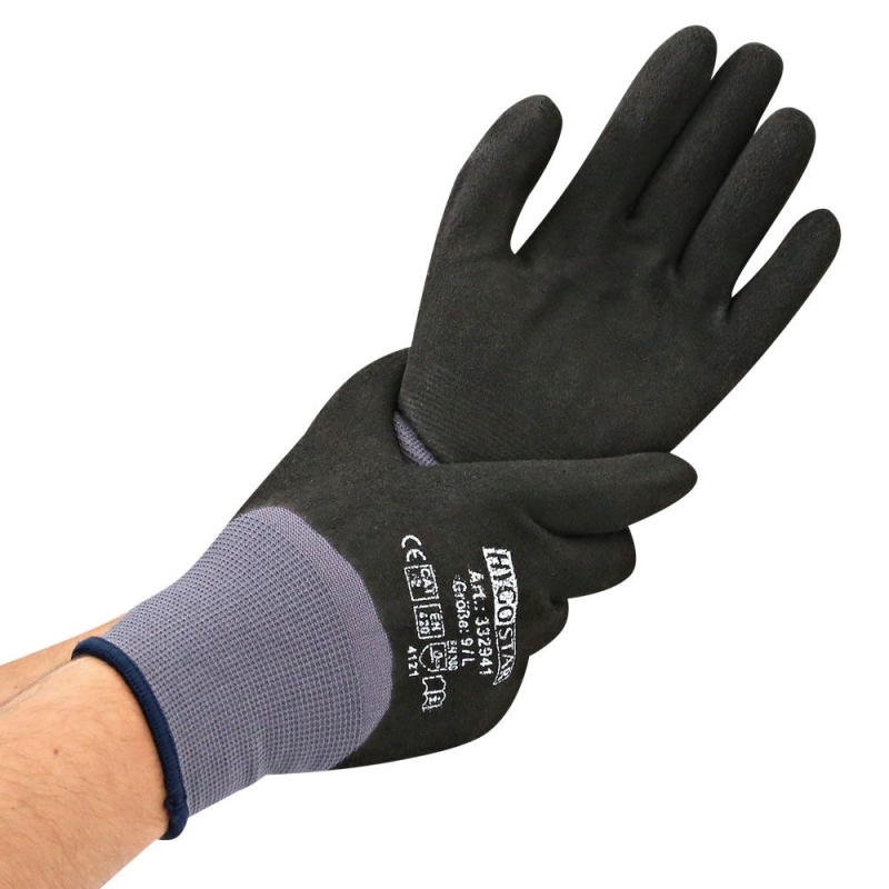 Feinstrickhandschuhe Ergo Flex 4/4-beschichtet | Nitril-PU-Beschichtung, Grösse L