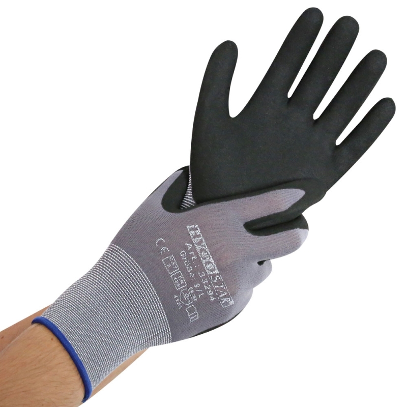Feinstrickhandschuhe Ergo Flex | Nitril-PU-Beschichtung, Grösse S