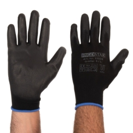 Feinstrickhandschuhe Black Ace | PU-Beschichtung, Grösse M