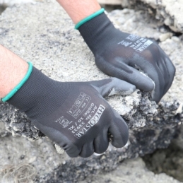 Feinstrickhandschuhe Black Ace | PU-Beschichtung, Grösse M