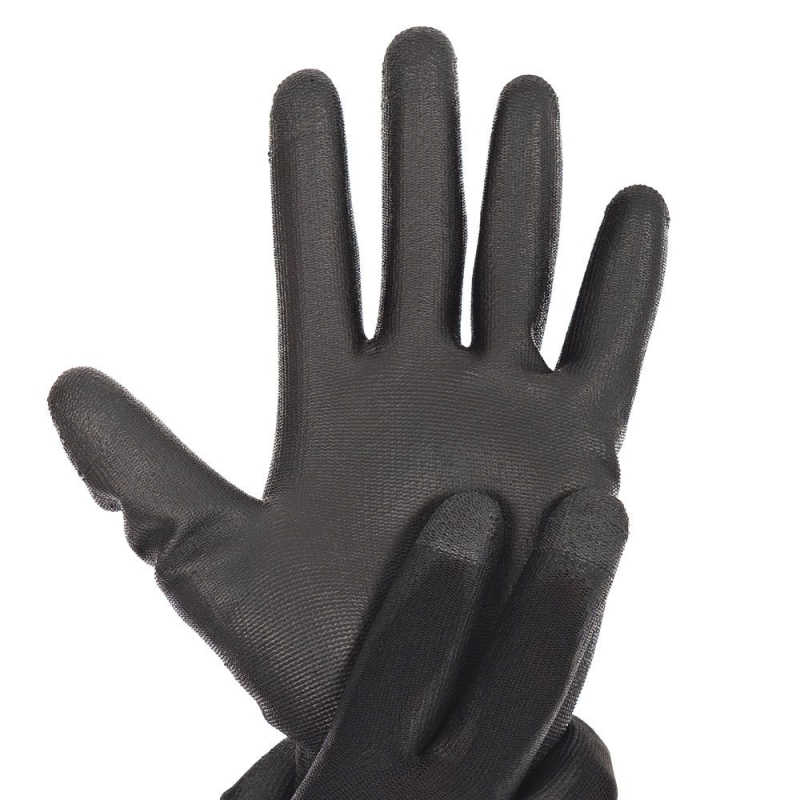 Feinstrickhandschuhe Black Ace Touch | PU-Beschichtung, Grösse L