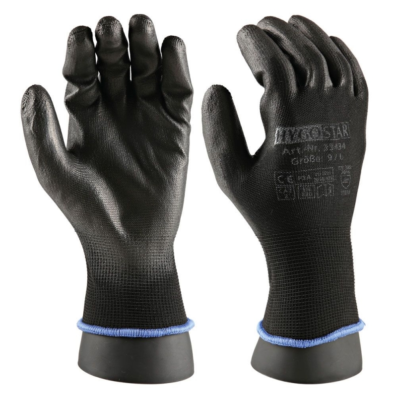 Feinstrickhandschuhe Black Ace Touch | PU-Beschichtung, Grösse XL