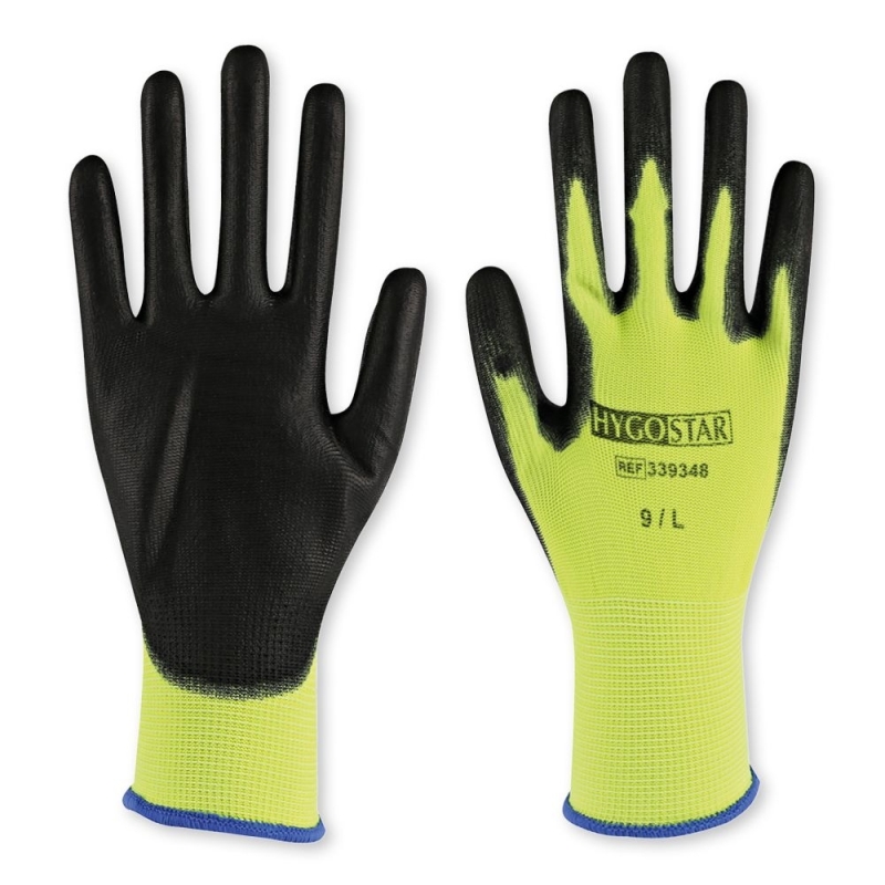 Feinstrickhandschuhe Neon Ace | PU-Beschichtung, Grösse L